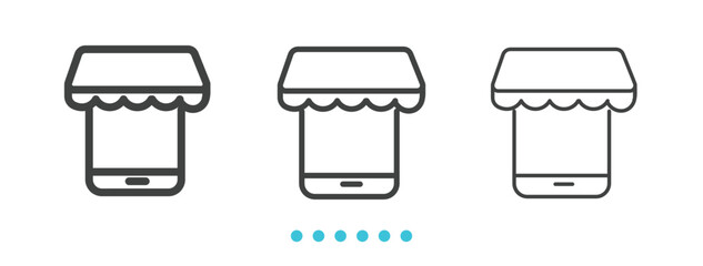 online shop   icon. Thin line icon vector