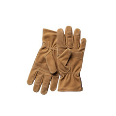 Brown work gloves isolated on transparent background