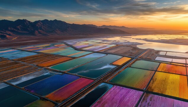 Colorful salt flats at sunset (1)