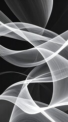 Abstract black and white flowing lines