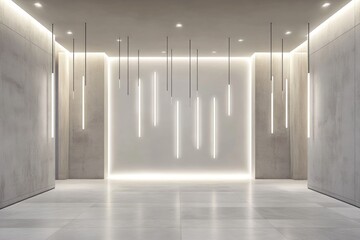 Bright modern hallway with elegant lighting design