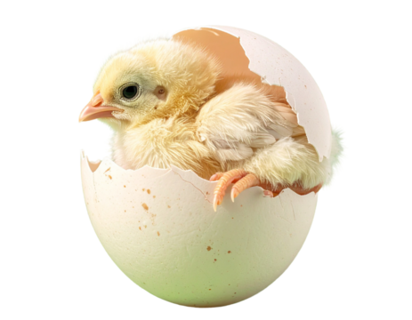 Baby Chick with Eggshell Concept