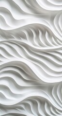 Obraz premium Abstract white wave patterns creating a textured wall design, enhancing modern interior spaces