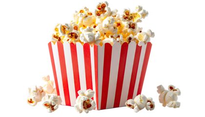 Popcorn in a red and white striped box (1)