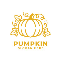 Pumpkin logo design with letter vector