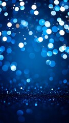 Abstract blue bokeh background with glitter