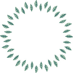 Frame with leaf elements decoration. Easter template with empty space for your text