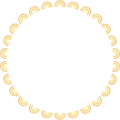 Rainbow frame. Vector empty childish frame for text. Modern Art baby shower graphic
