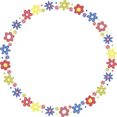 Spring meadow frame. Rectangle frame with flowers. Cute daisy empty frame box
