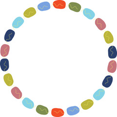 Doodle frame for text. Modern Art graphics for hipsters. Colorful stylish geometric empty frame