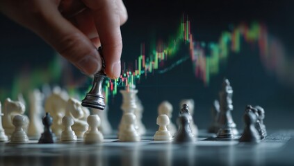 Chess piece on a stock chart