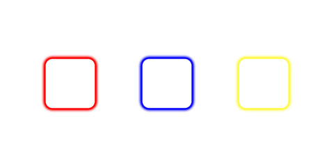 Minimal neon futuristic rectangular sets. Vibrant sky blue, blue, green, neon lights. Isolated on white background art illustration design. Design elements PNG