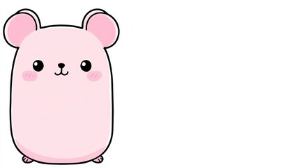 Fototapeta premium A cute and whimsical pink cartoon character resembling a bear, perfect for children's book illustrations, merchandise, or playful designs, Its cheerful expression adds a touch of joy and fun,