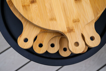 Stacked Wooden Cutting Boards