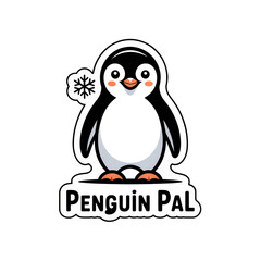 Cute Penguin Pal Logo perfect for children's brands, winter themes, and playful designs!