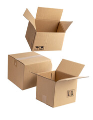 Two open cardboard boxes, stacked