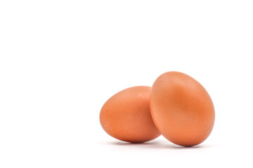 Chicken eggs on a white background have many health benefits such as being rich in quality protein. vitamins and minerals.