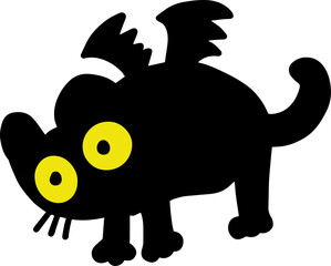 The Black cat for Halloween or holiday  concept