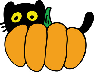 The Black cat for Halloween or holiday  concept