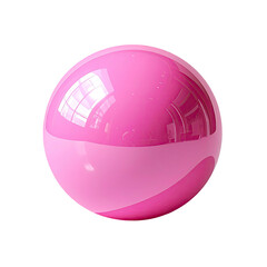 Glossy pink sphere reflecting light