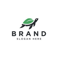 Clean minimal and modern logo design turtle natural green, sea turtle business and company.