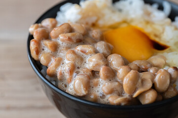 納豆　卵かけご飯
