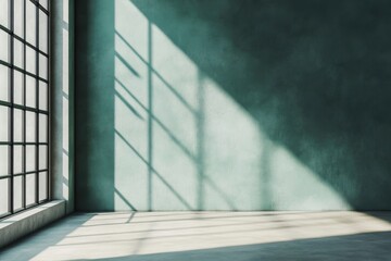 Obraz premium Sunlight casts sharp shadows on a textured wall