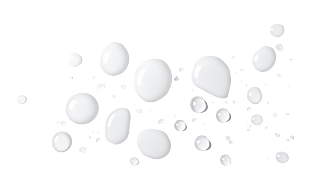 Abstract pattern of clustered, varying-sized, white circles on black background