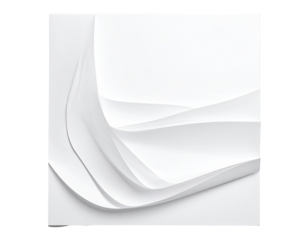 Abstract, white, 3D-like panels creating flowing, wave-like forms
