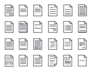 Grid of various document icons