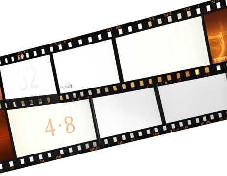 Film strip with frames and numbers