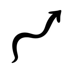 Hand Drawn Wavy Up Arrow Vector Icon Doodle Illustration