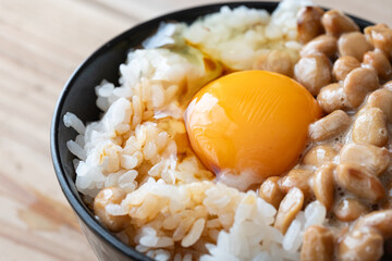 納豆　卵かけご飯