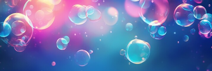 Soap bubbles background, banner