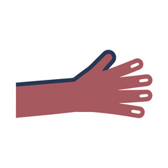 Obraz premium Stylized human hand with extended fingers in flat design 