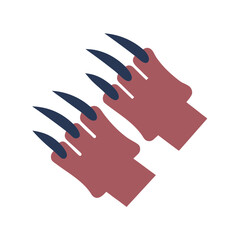 Obraz premium Cartoon illustration of clawed hands with dark nails 