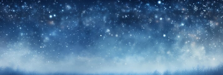 Fototapeta premium Winter background with falling snow, banner