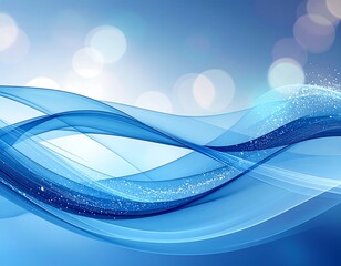 Abstract blue waves with bokeh