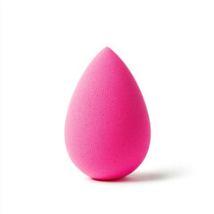 Makeup sponge in teardrop shape with bright pink color