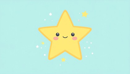 Cute cartoon star with happy expression