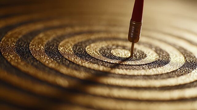 Close-up of a dart hitting a target