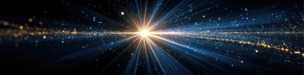 Naklejka premium Cosmic ray burst, radiating light