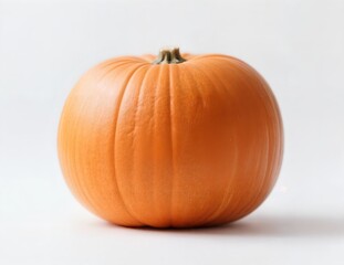 Obraz premium A perfectly smooth, vibrant orange pumpkin, uncarved, clean and pristine