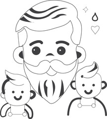 Father and two childrens sketch 
