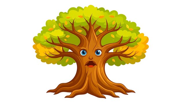 Cartoon tree with an expression