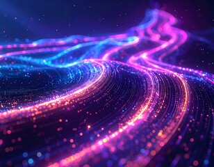 Abstract swirling glowing particles