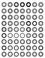 Circles, layered designs, various sizes