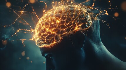 Artificial intelligence new technology science futuristic abstract human brain. Generative AI