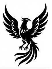 Obraz premium Phoenix Silhouette with Spread Wings