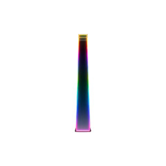 Vibrant Rainbow Prism Light Column on Black Background